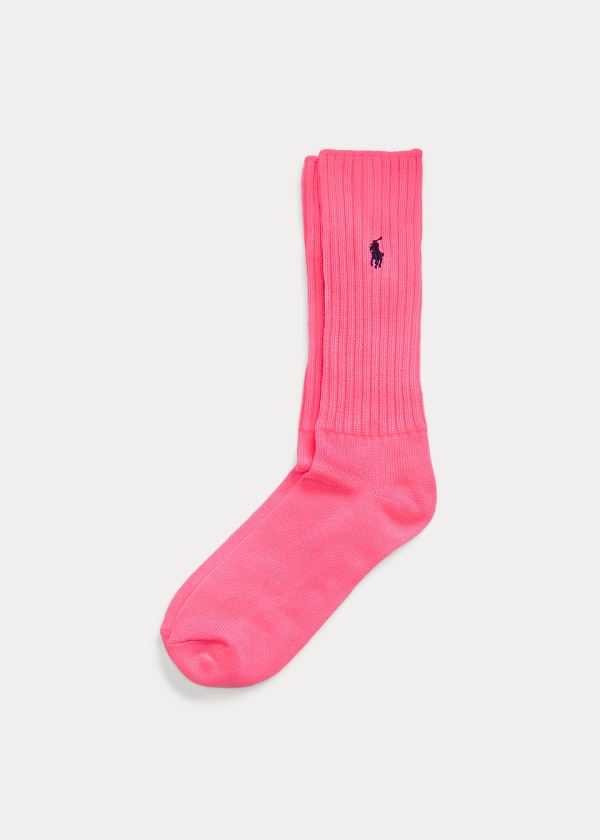Calcetines Polo Ralph Lauren Hombre Rosas Claro - Neon Slouchy Crew - ECSJT2438